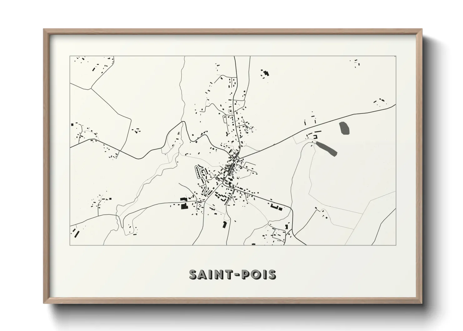 Une affiche de carte sur Saint-Pois