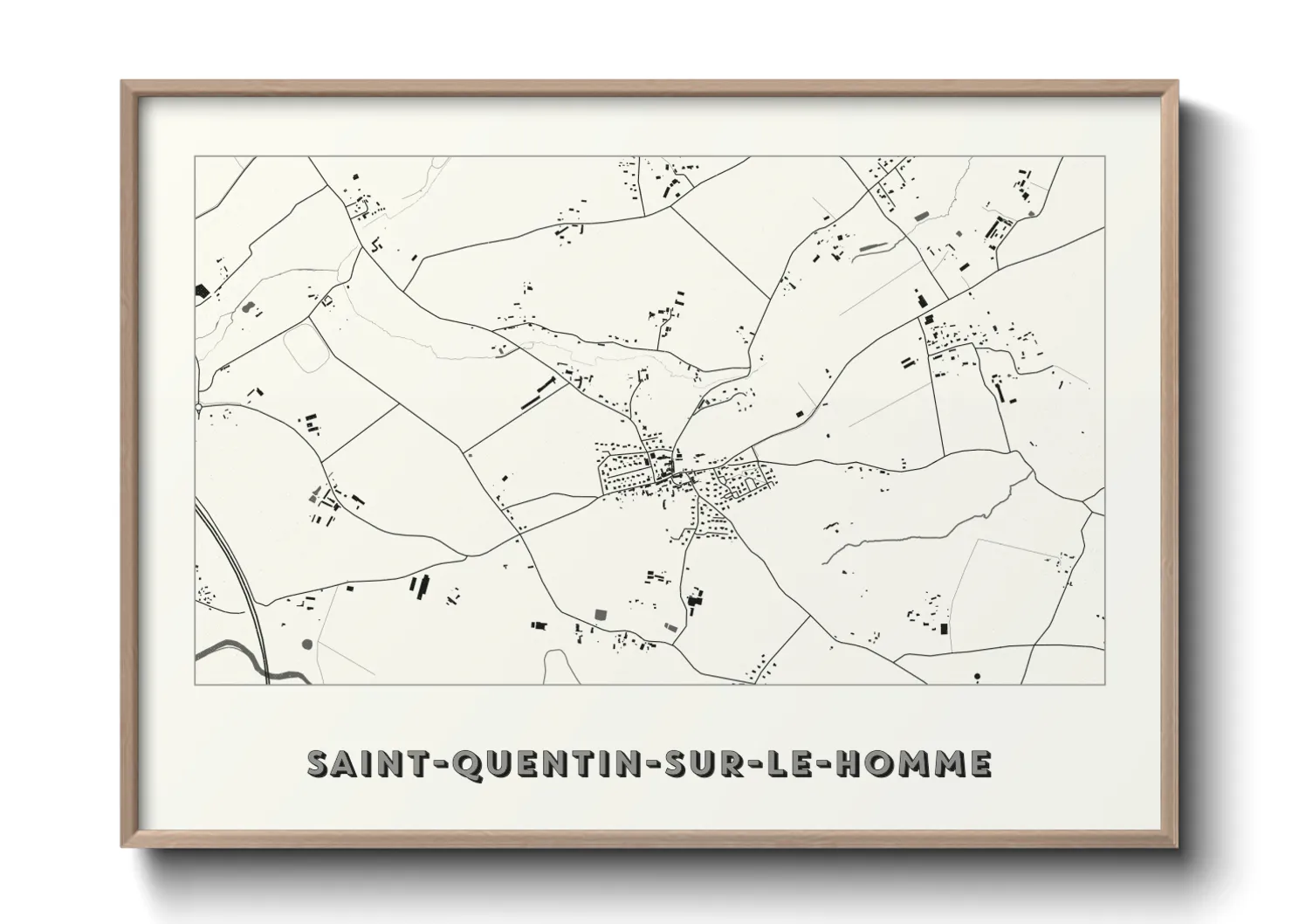 Une affiche de carte sur Saint-Quentin-sur-le-Homme