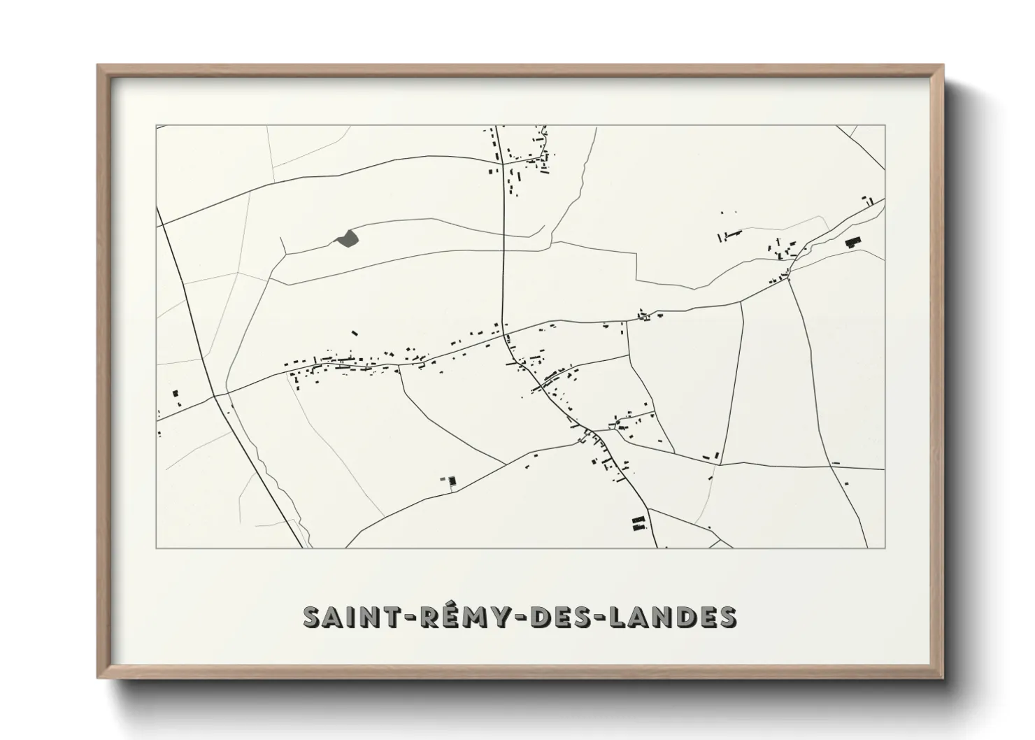 Une affiche de carte sur Saint-Rémy-des-Landes