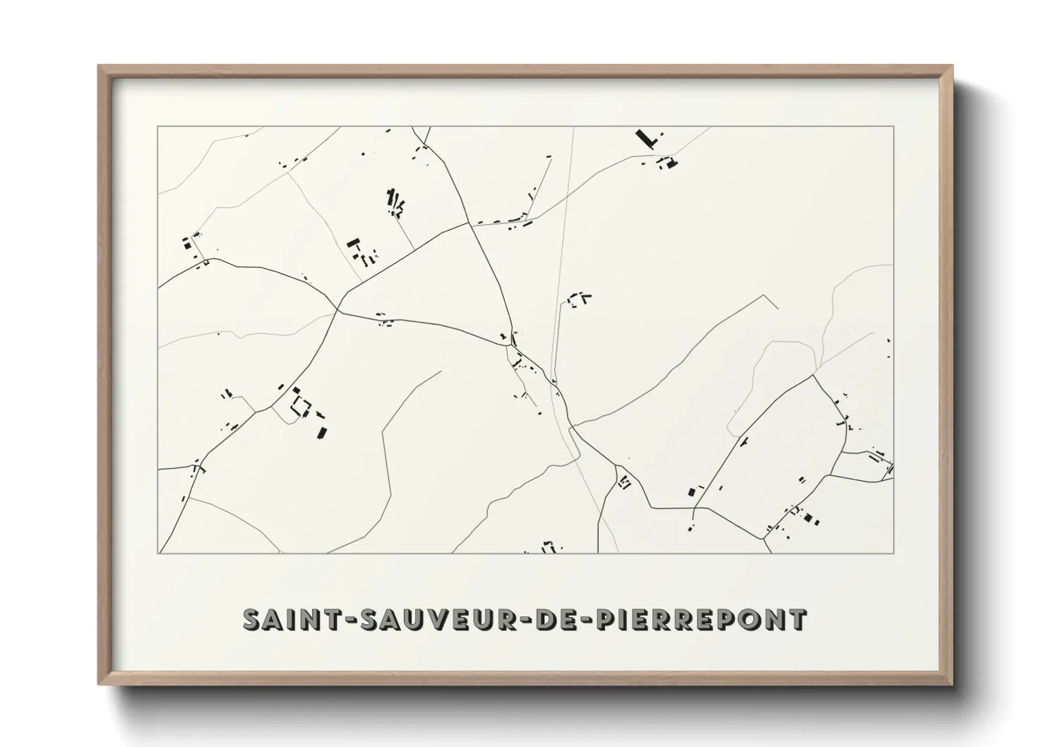 Une affiche de carte sur Saint-Sauveur-de-Pierrepont