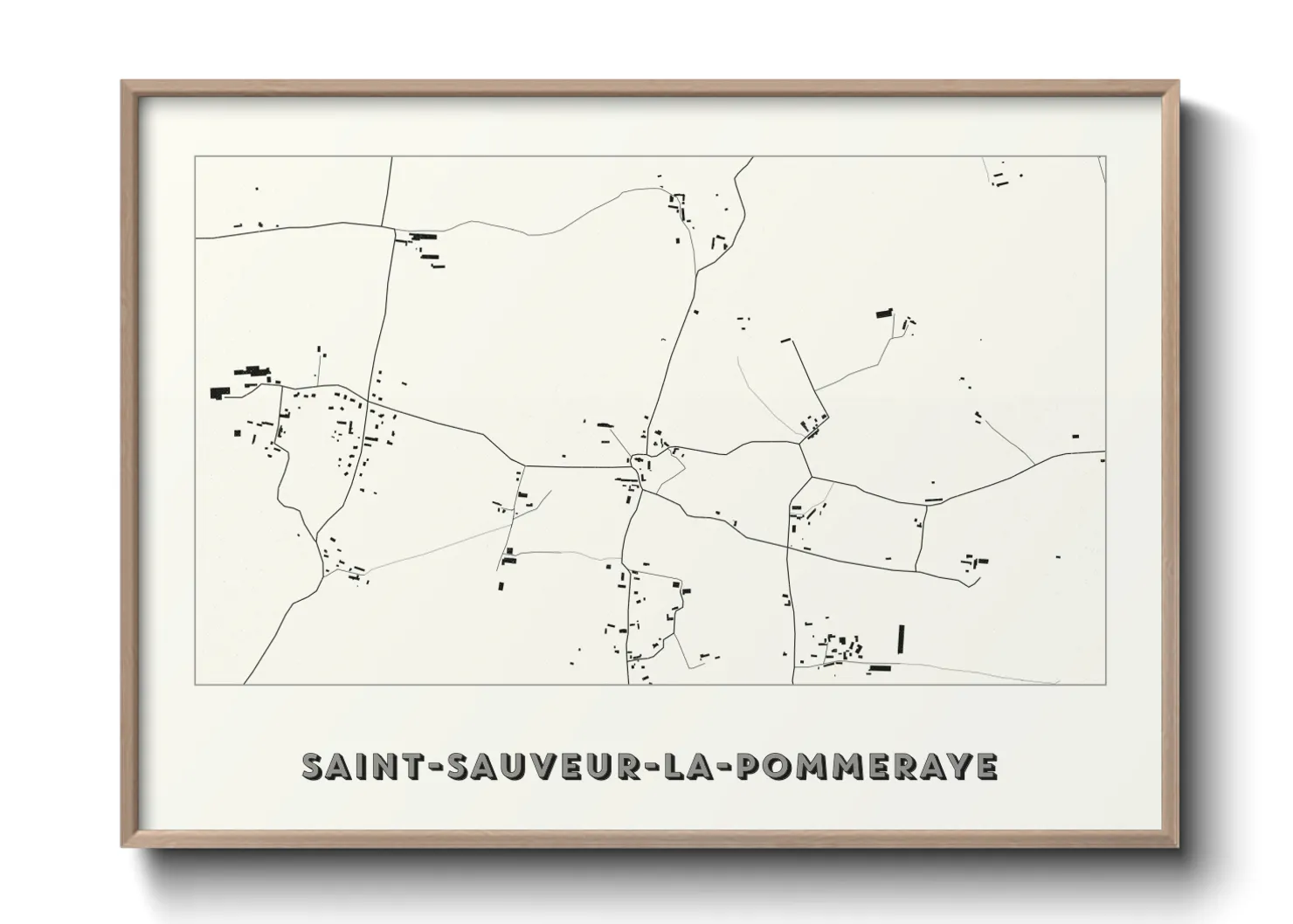 Une affiche de carte sur Saint-Sauveur-la-Pommeraye