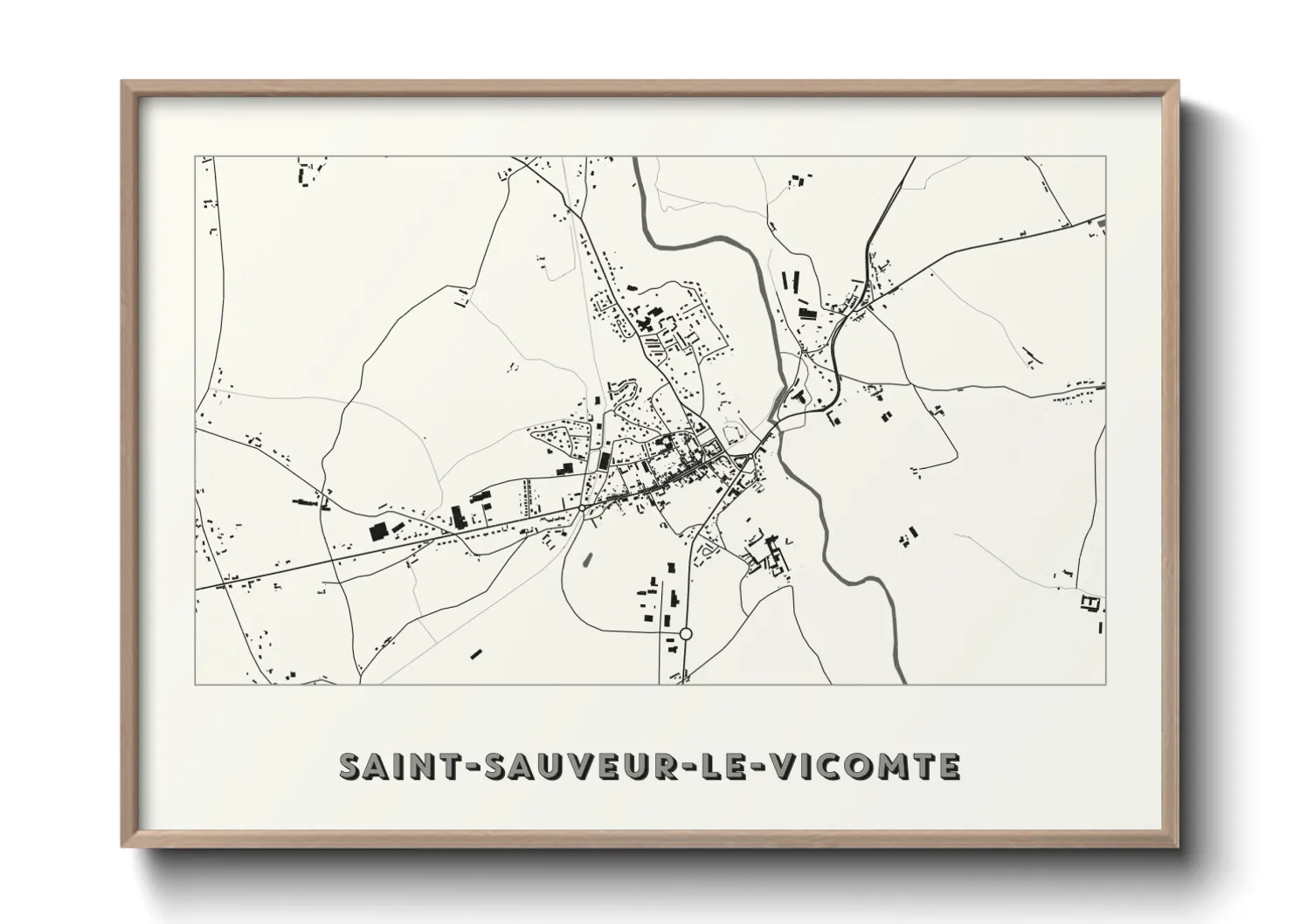 Une affiche de carte sur Saint-Sauveur-le-Vicomte