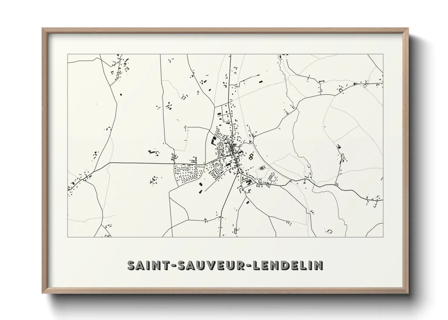 Une affiche de carte sur Saint-Sauveur-Lendelin