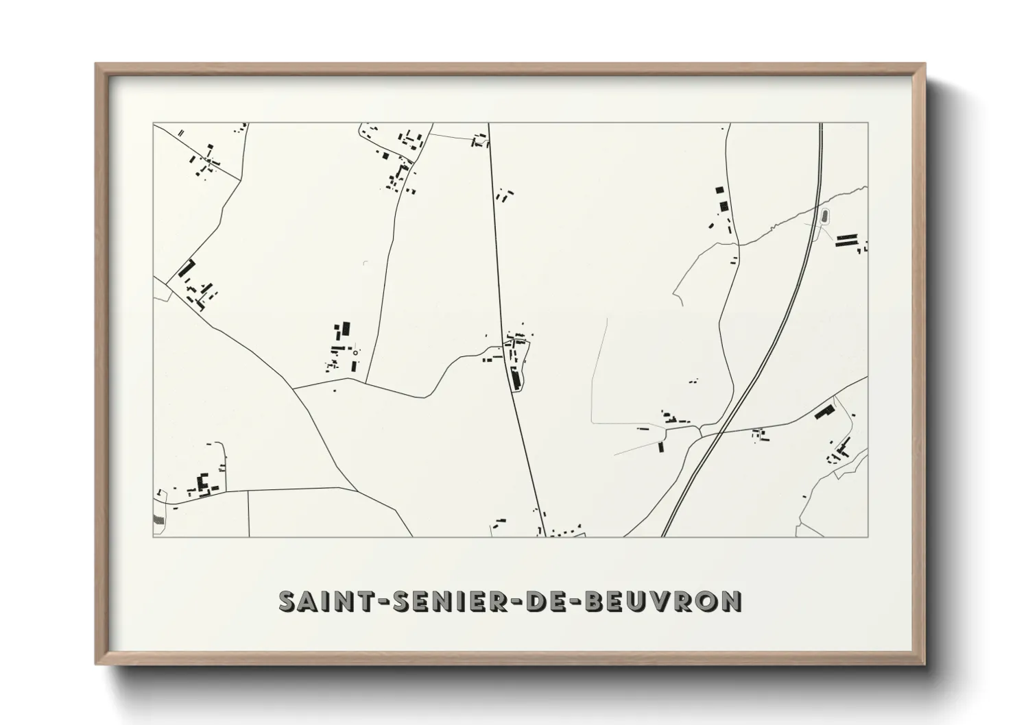 Une affiche de carte sur Saint-Senier-de-Beuvron