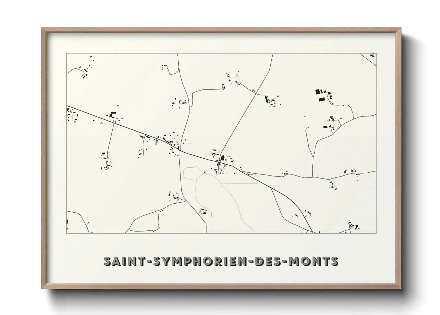 Une affiche de carte sur Saint-Symphorien-des-Monts
