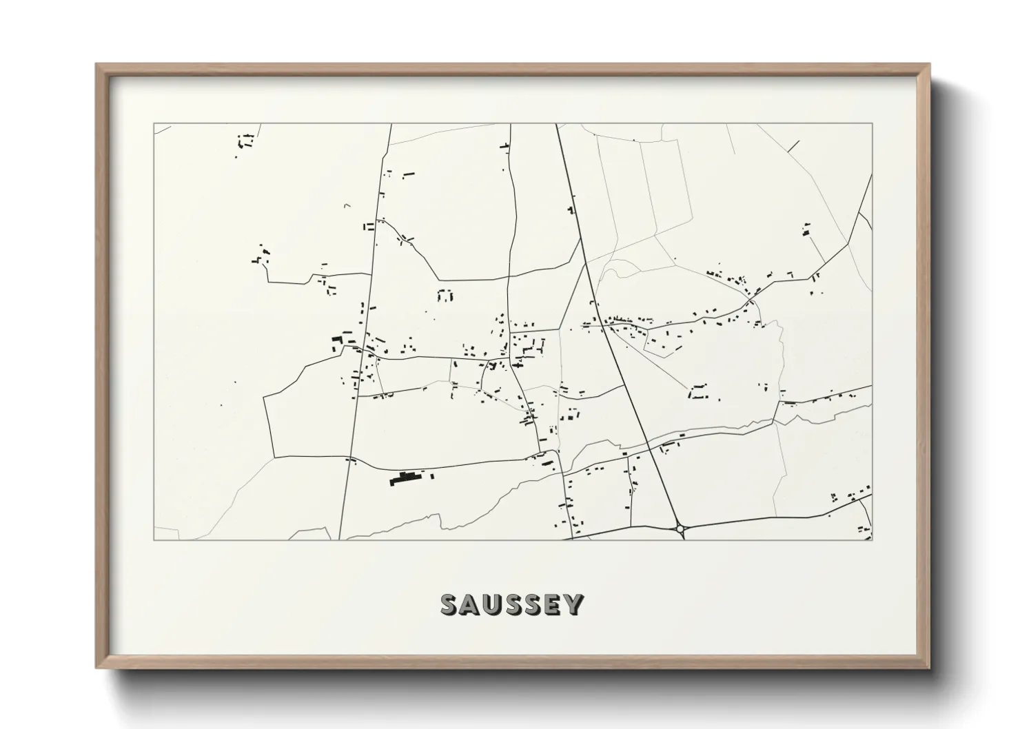Une affiche de carte sur Saussey