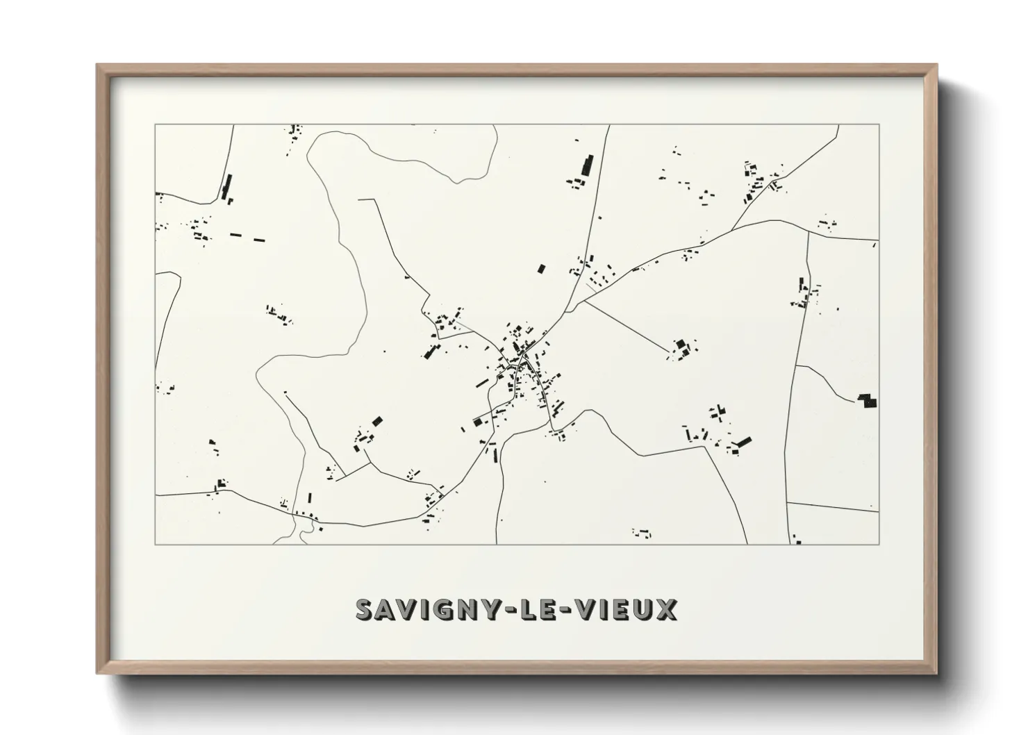 Une affiche de carte sur Savigny-le-Vieux
