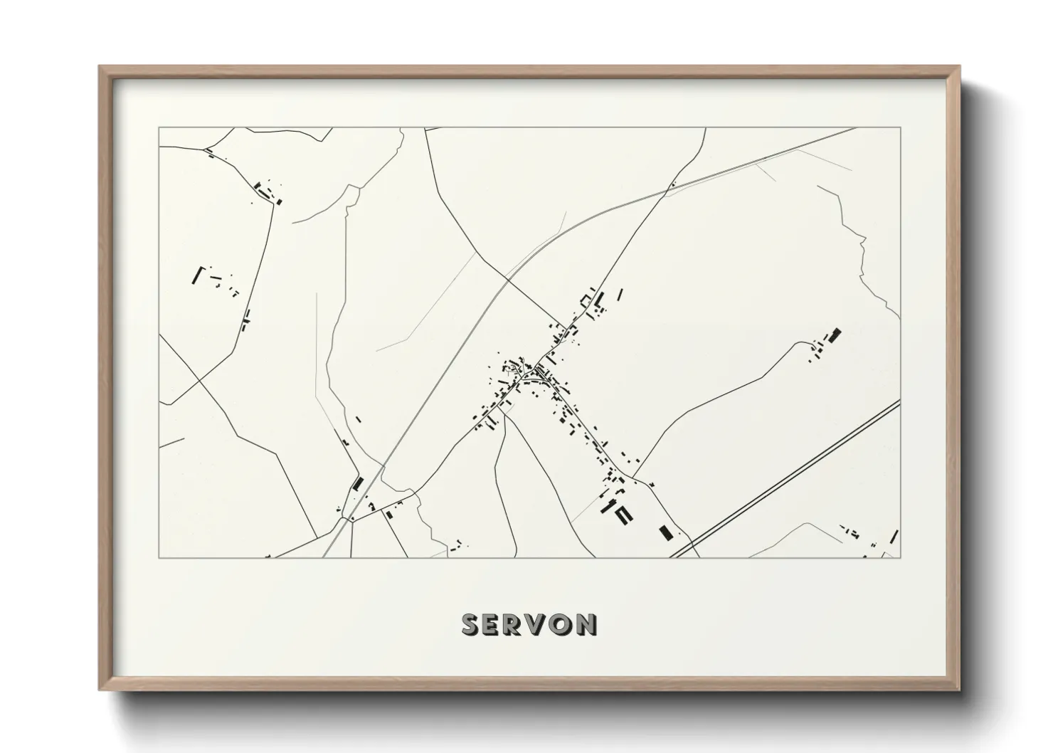 Une affiche de carte sur Servon