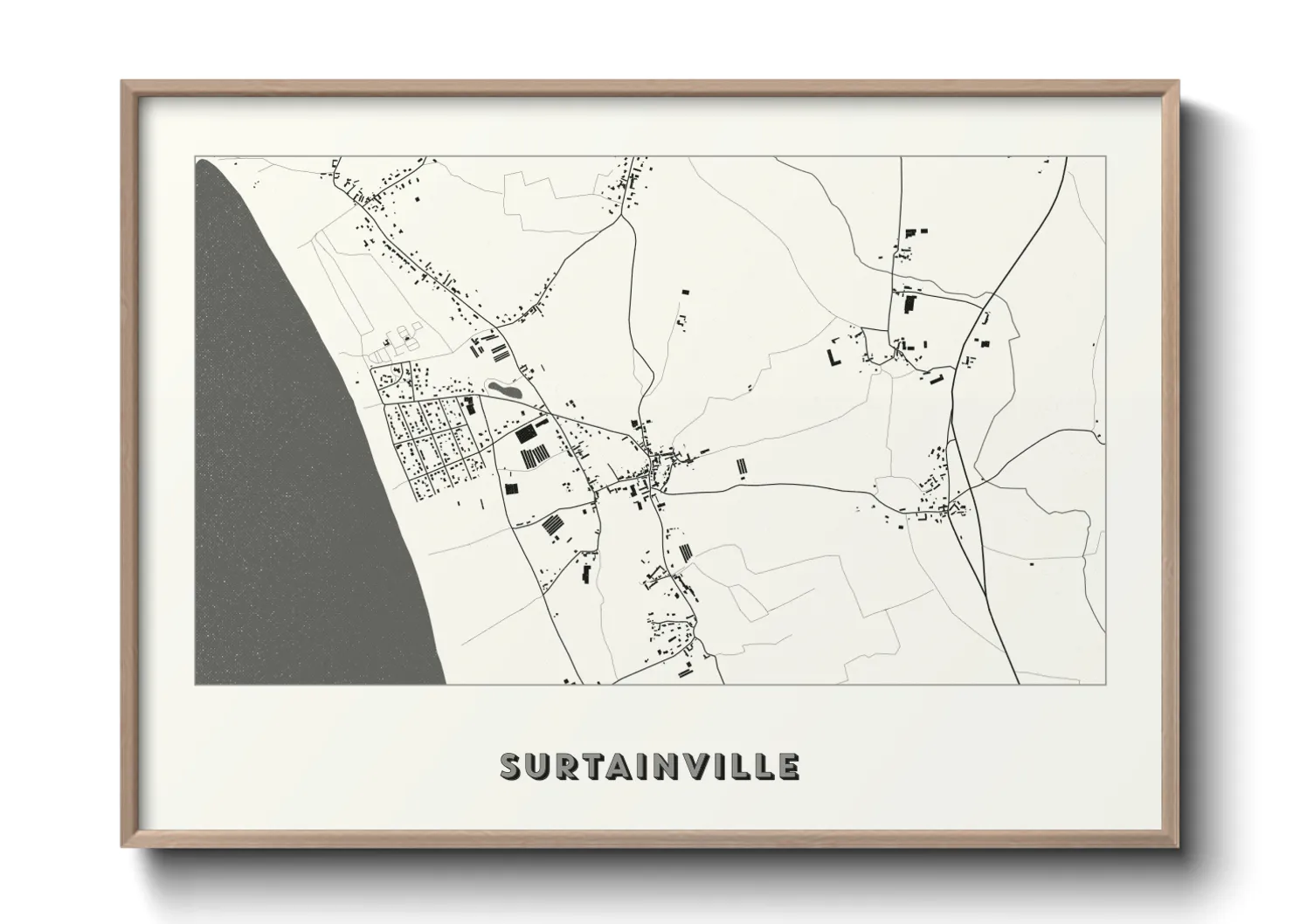 Une affiche de carte sur Surtainville