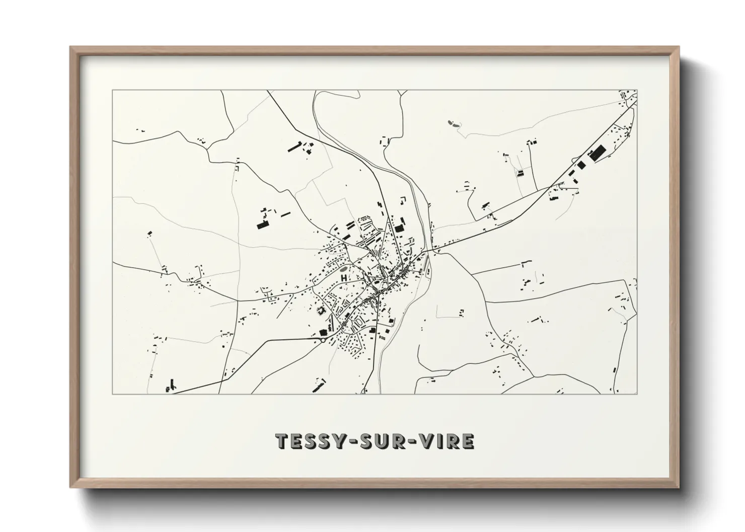 Une affiche de carte sur Tessy-sur-Vire