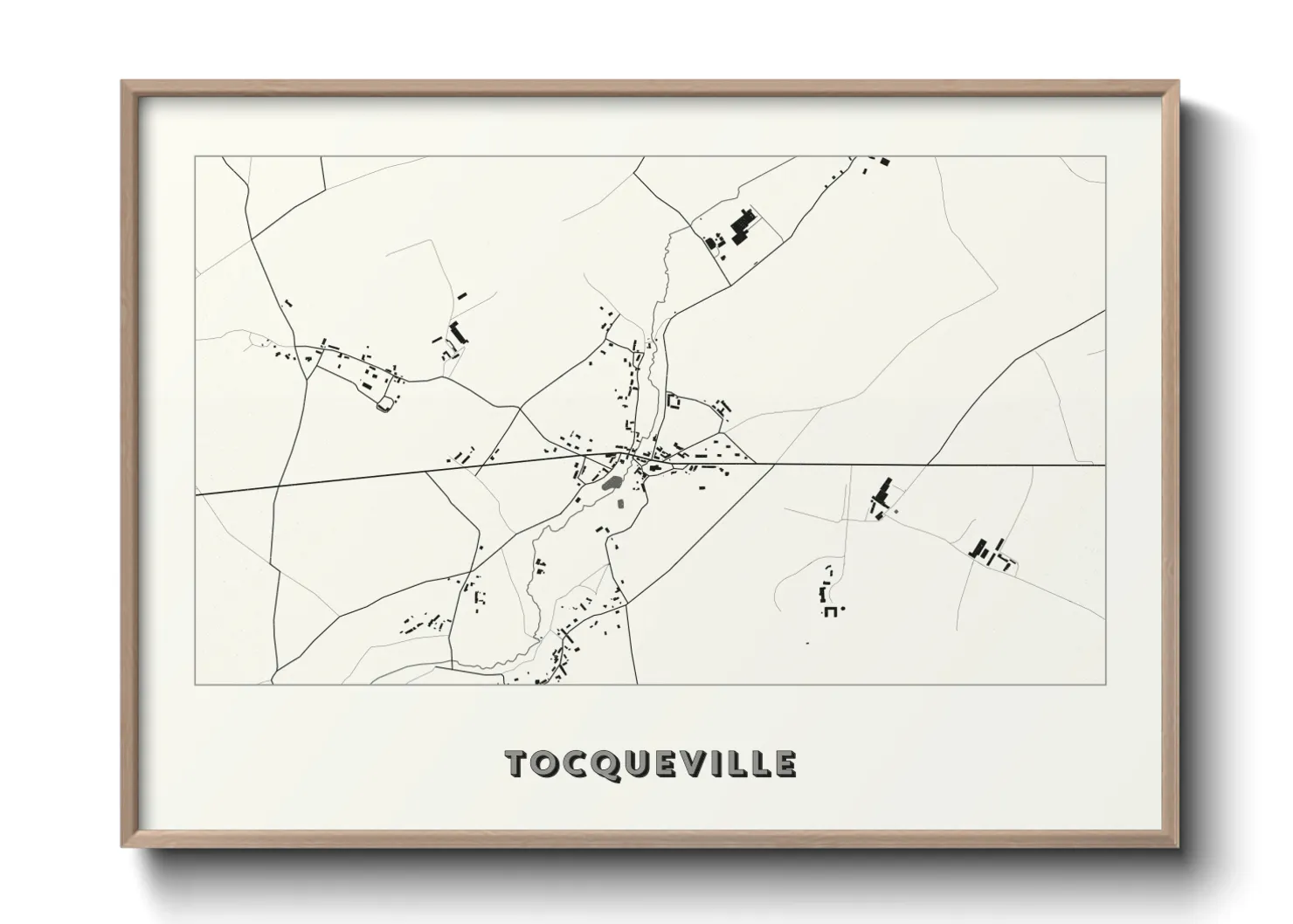 Une affiche de carte sur Tocqueville
