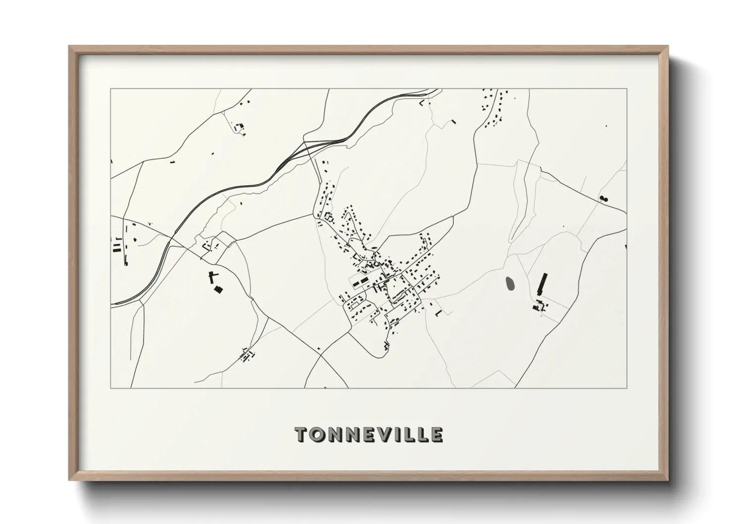 Une affiche de carte sur Tonneville