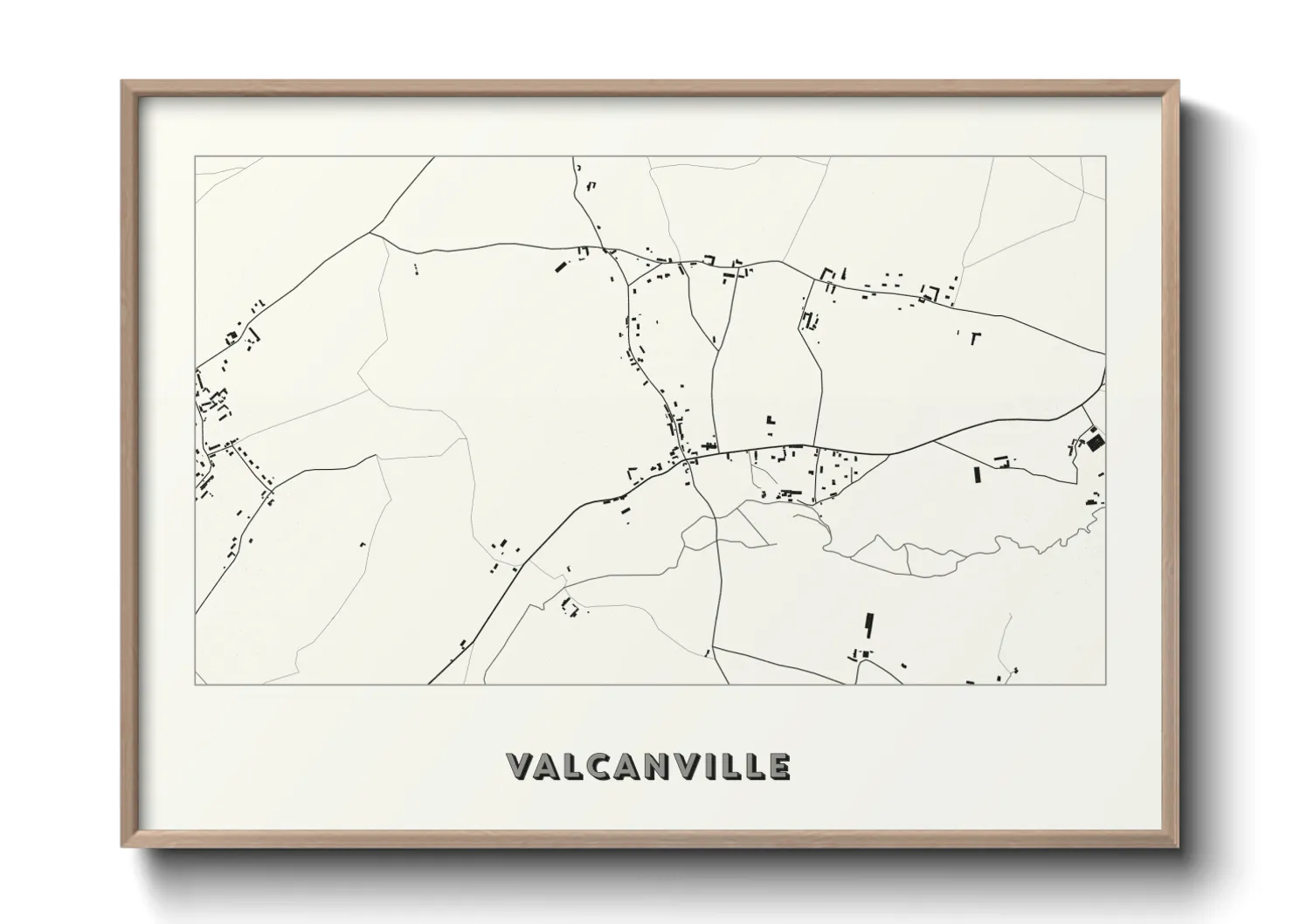 Une affiche de carte sur Valcanville