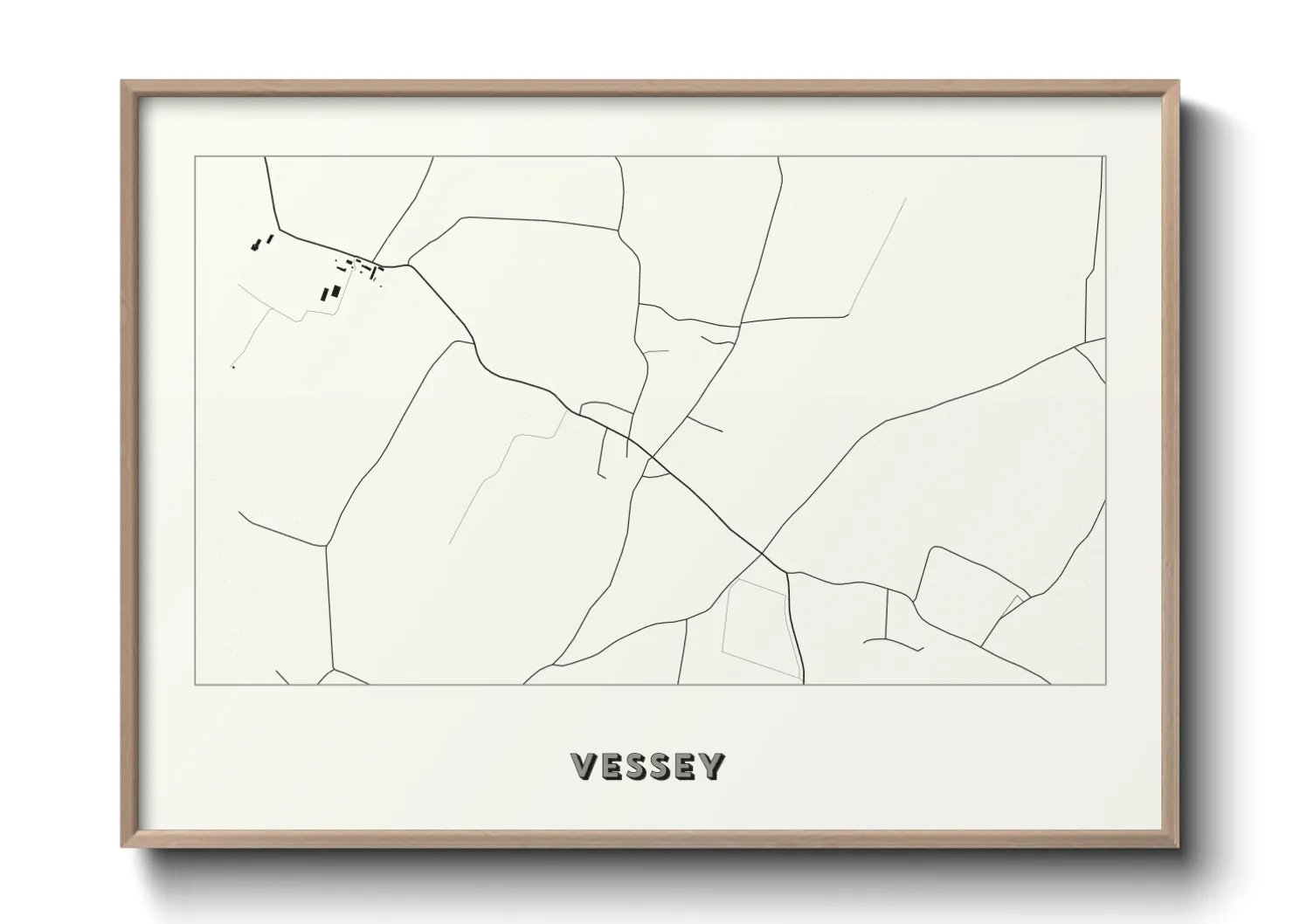 Une affiche de carte sur Vessey