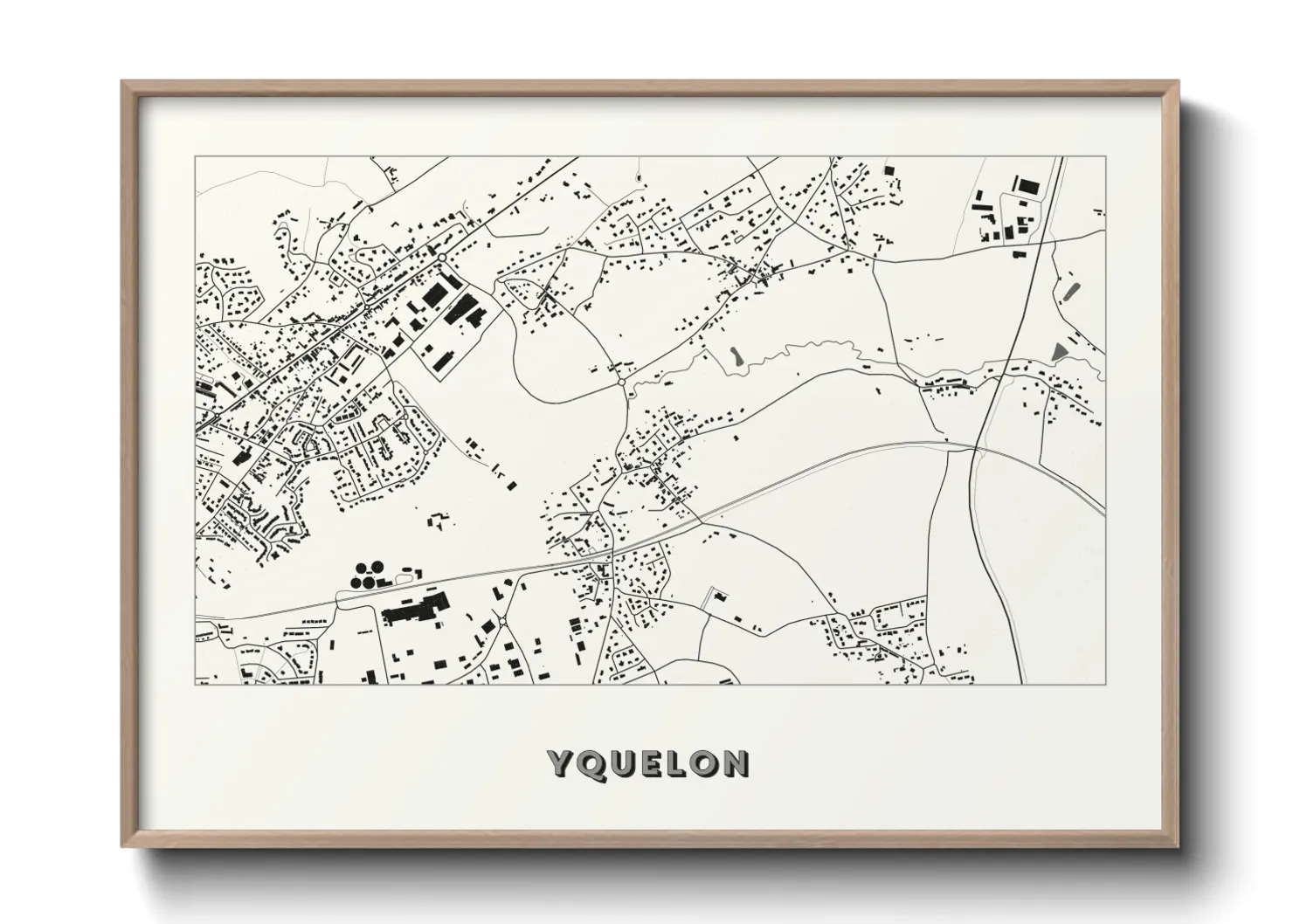 Une affiche de carte sur Yquelon