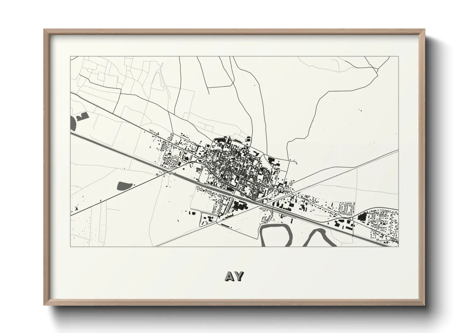 Une affiche de carte sur Ay