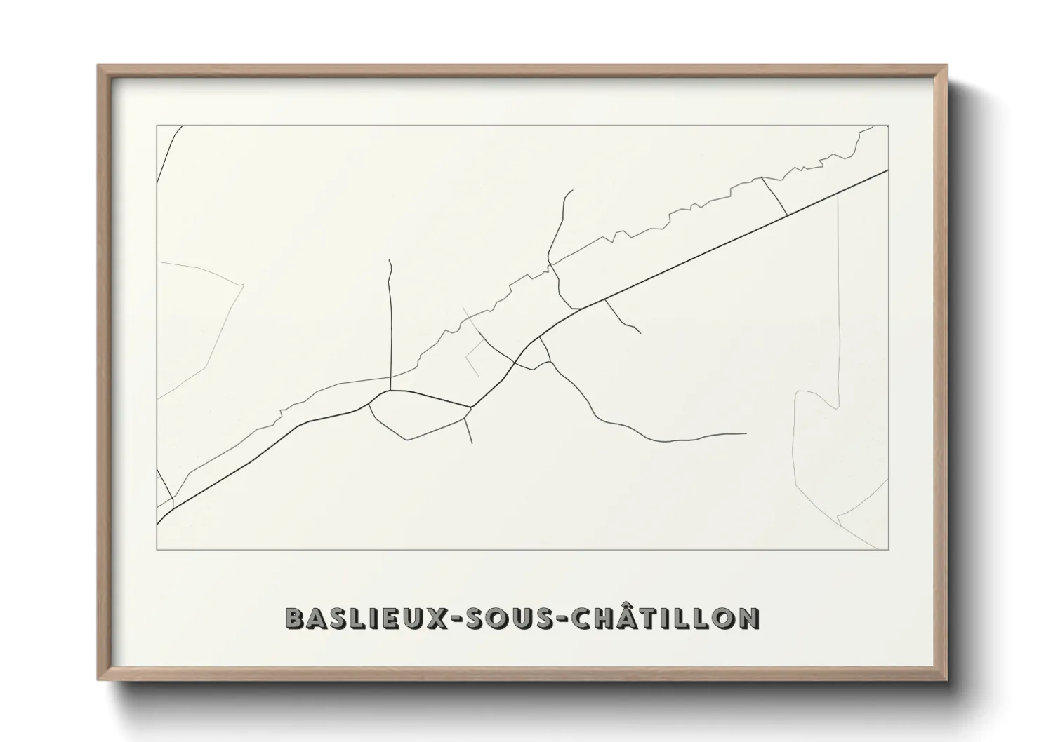 Une affiche de carte sur Baslieux-sous-Châtillon