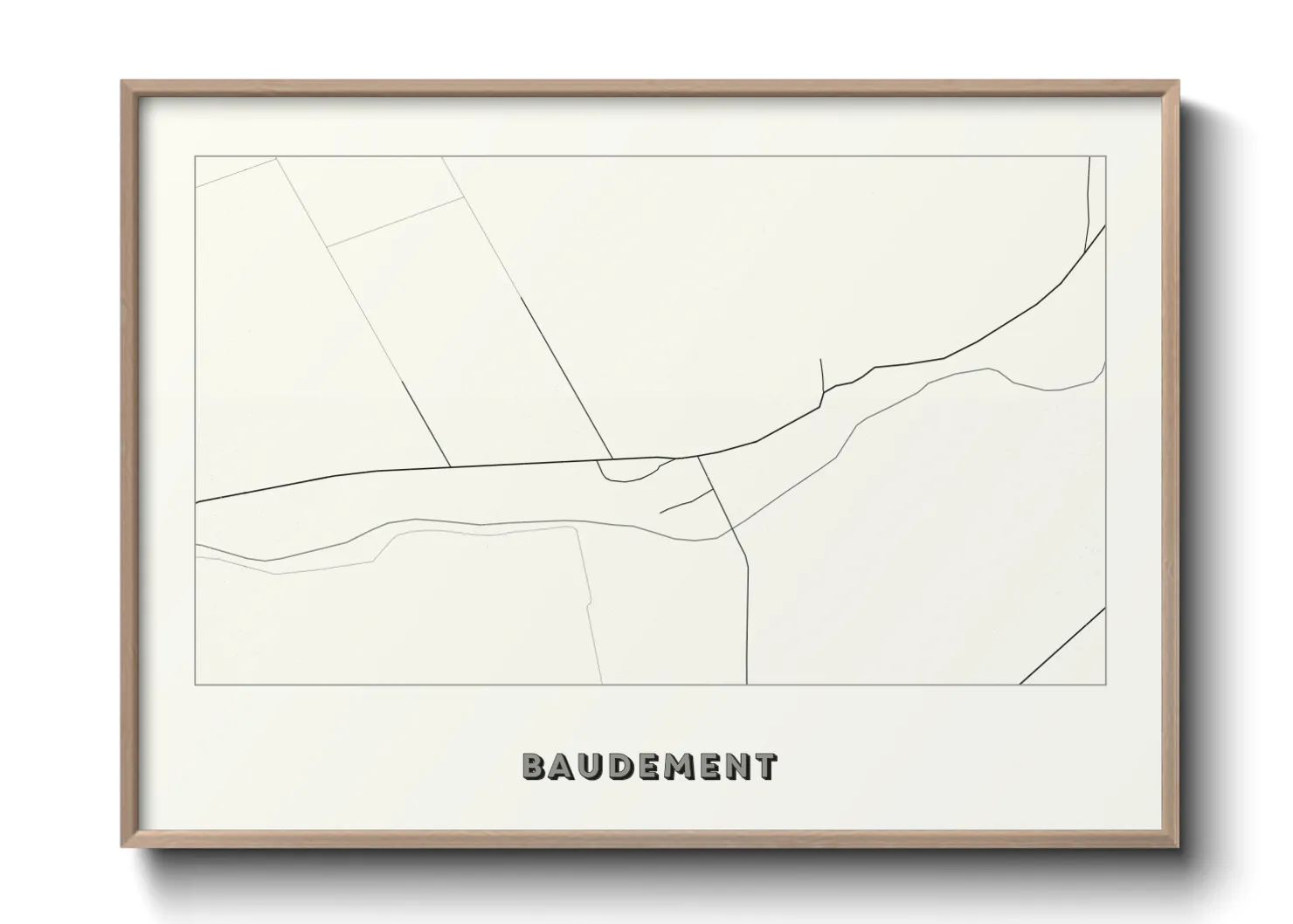 Une affiche de carte sur Baudement