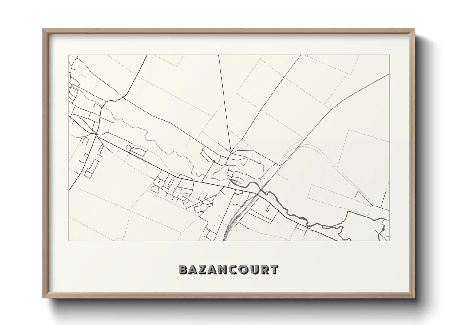 Une affiche de carte sur Bazancourt