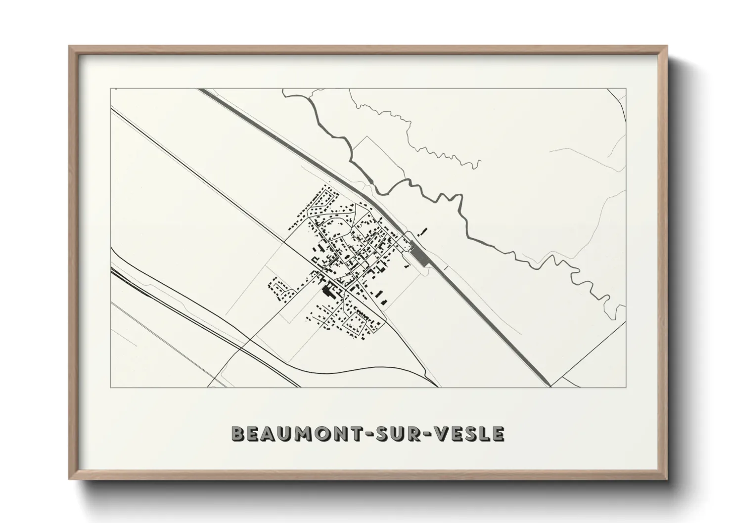 Une affiche de carte sur Beaumont-sur-Vesle