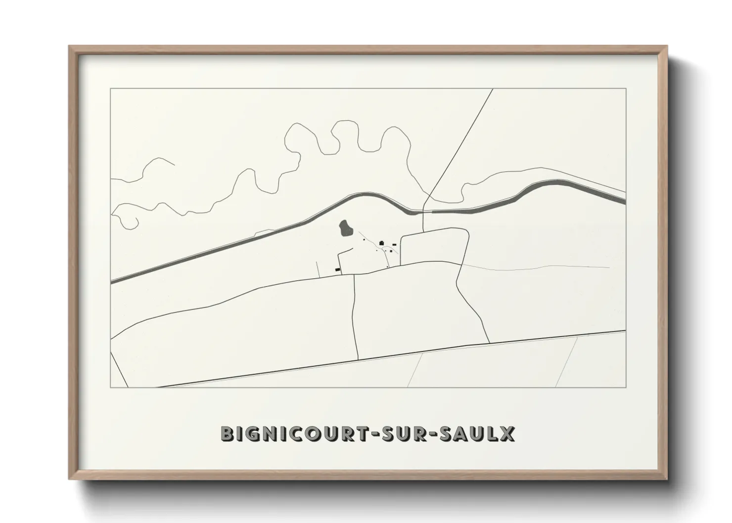 Une affiche de carte sur Bignicourt-sur-Saulx