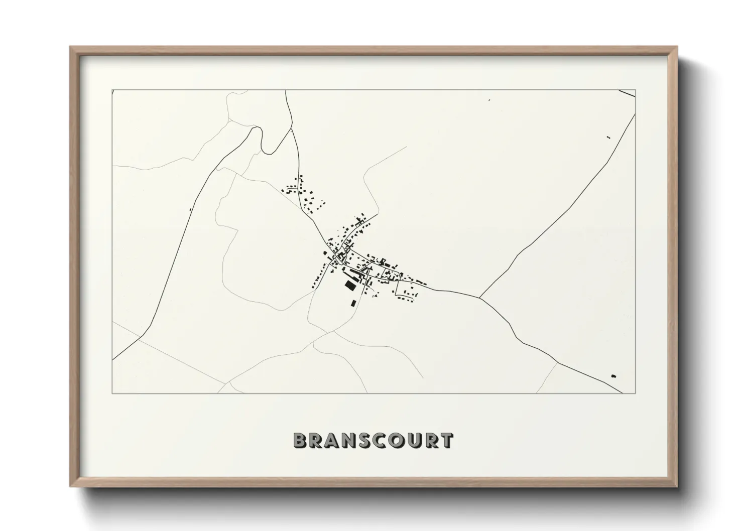 Une affiche de carte sur Branscourt