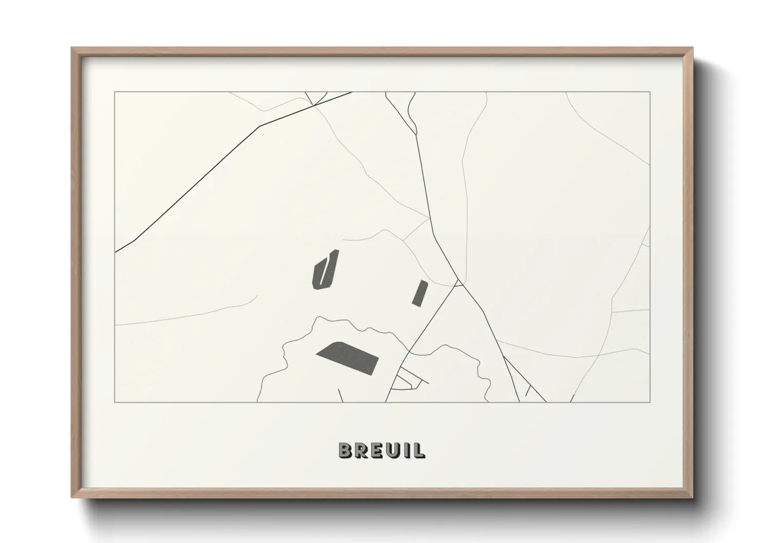 Une affiche de carte sur Breuil