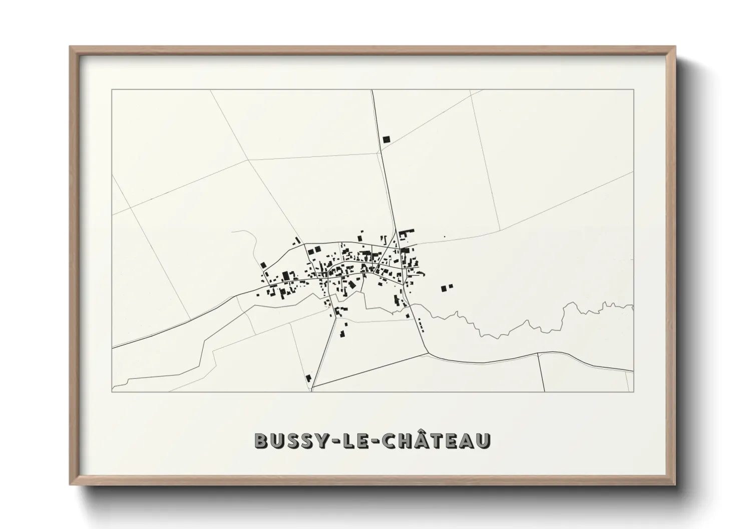 Une affiche de carte sur Bussy-le-Château