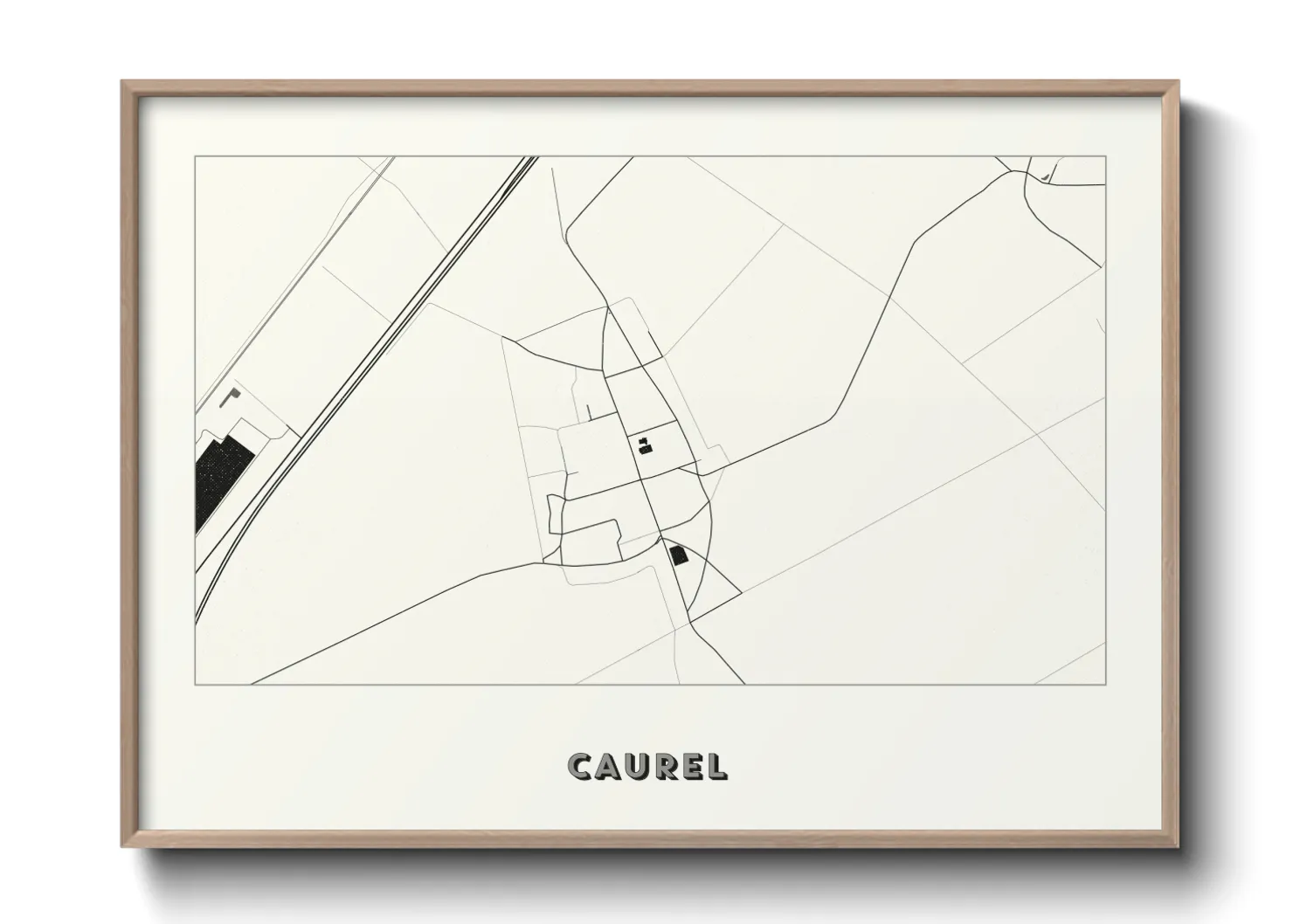 Une affiche de carte sur Caurel