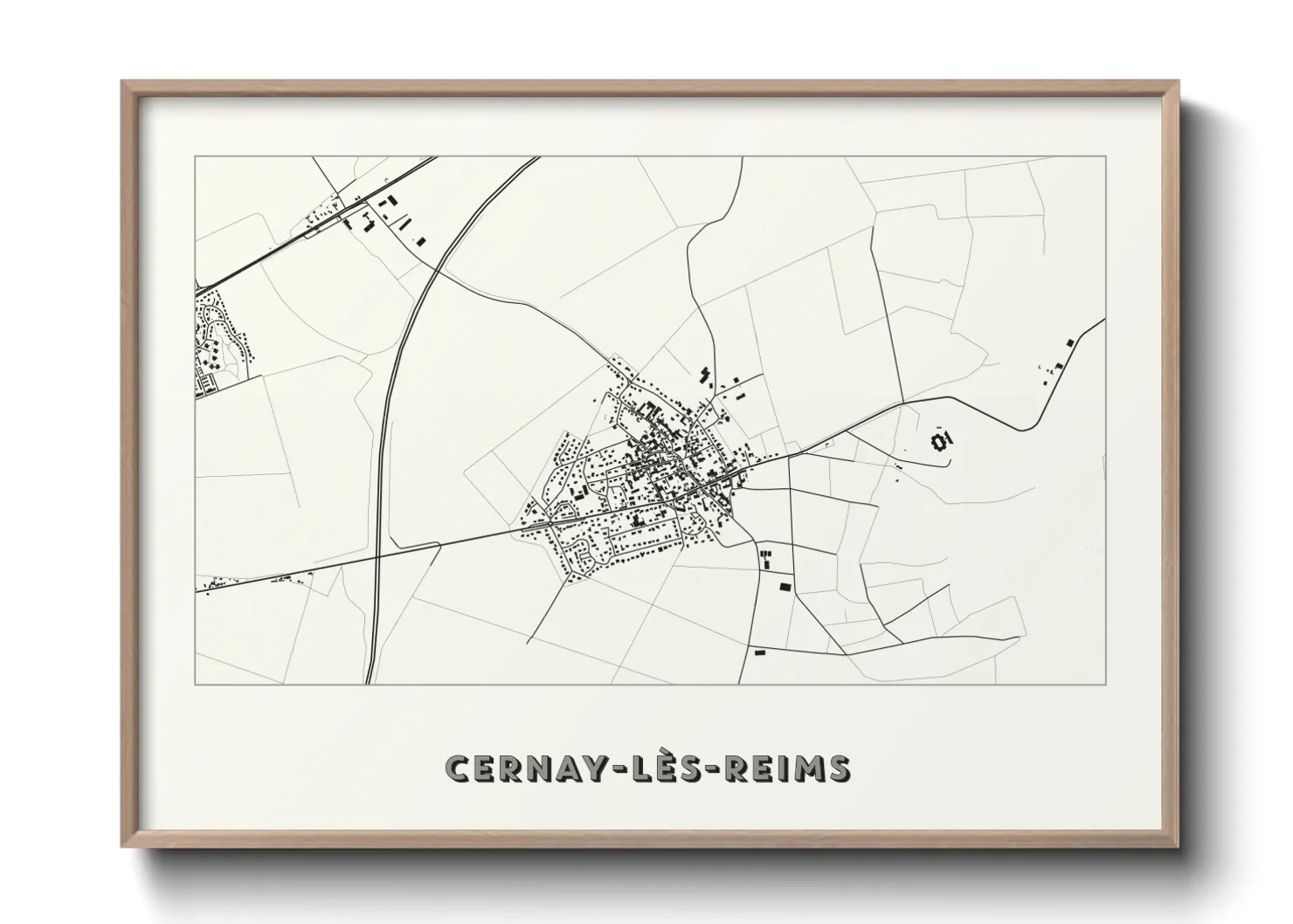Une affiche de carte sur Cernay-lès-Reims