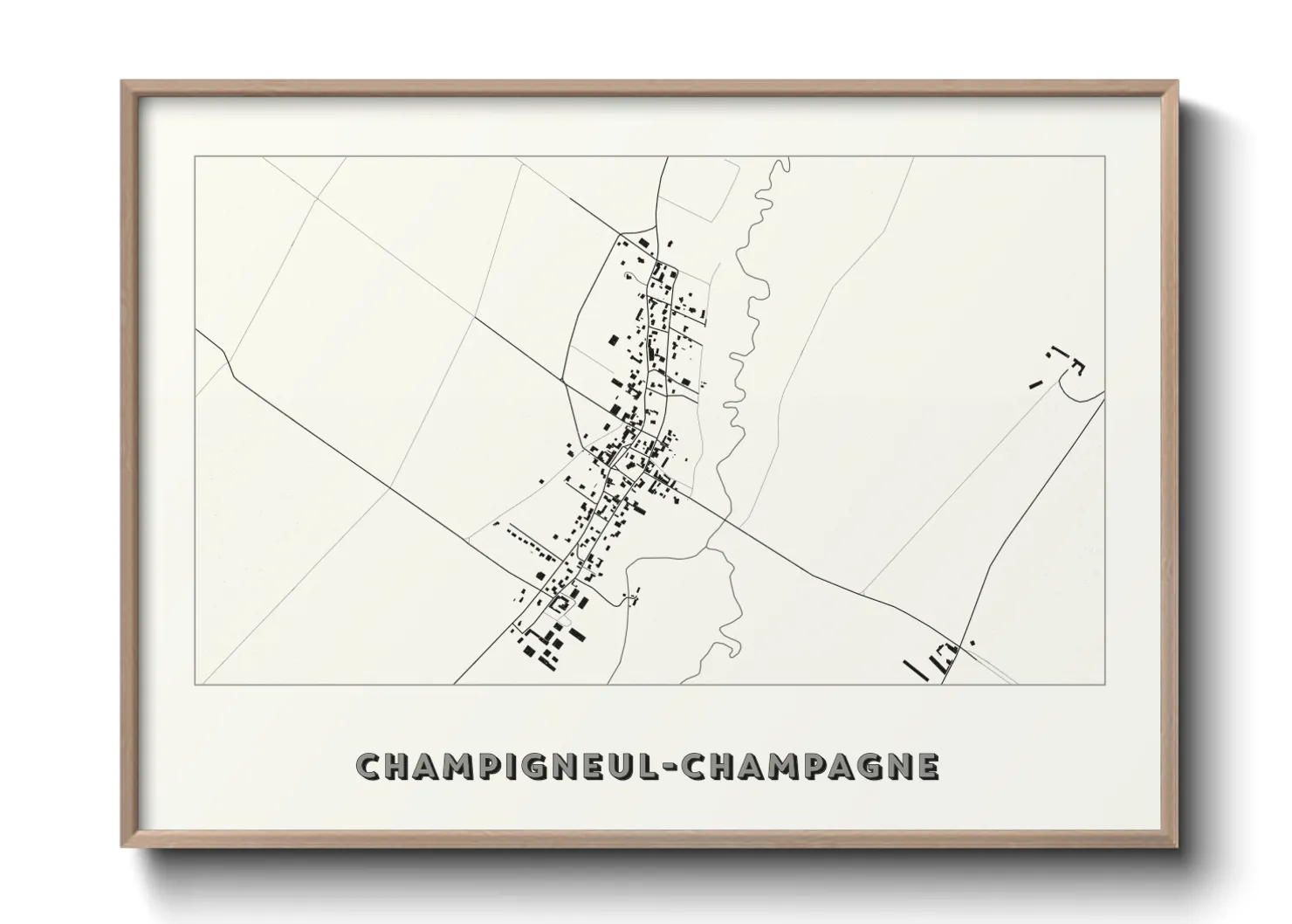 Une affiche de carte sur Champigneul-Champagne