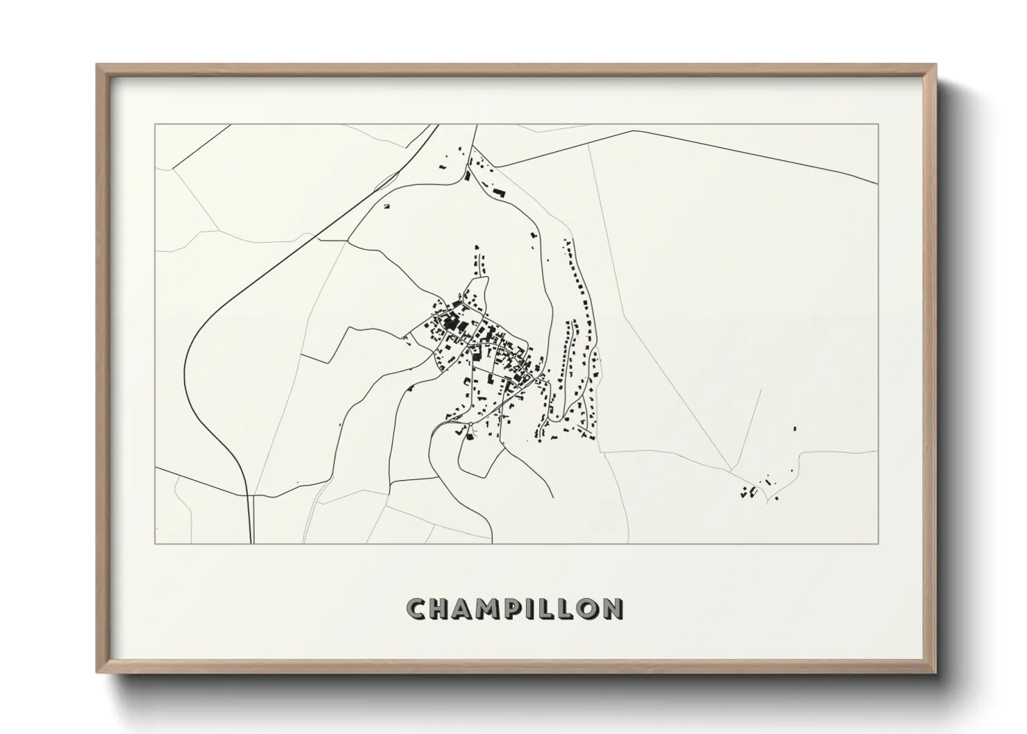 Une affiche de carte sur Champillon