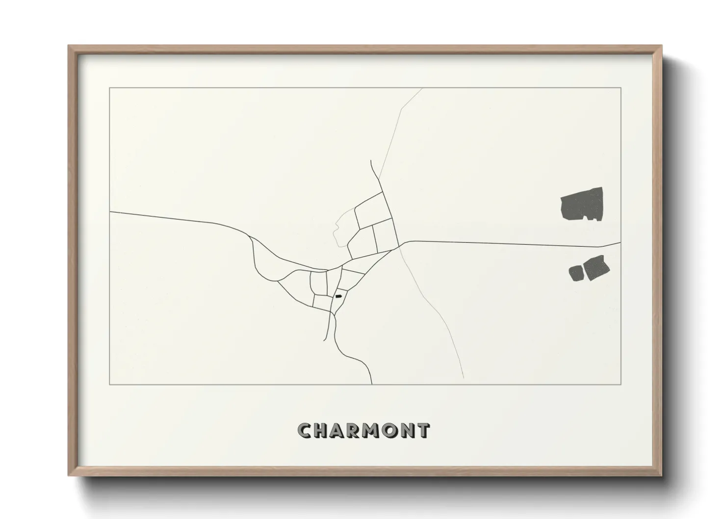 Une affiche de carte sur Charmont