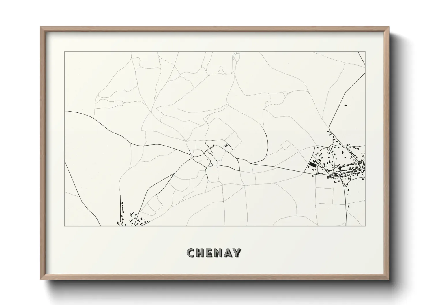 Une affiche de carte sur Chenay