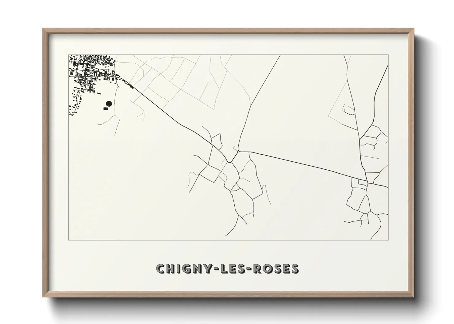 Une affiche de carte sur Chigny-les-Roses