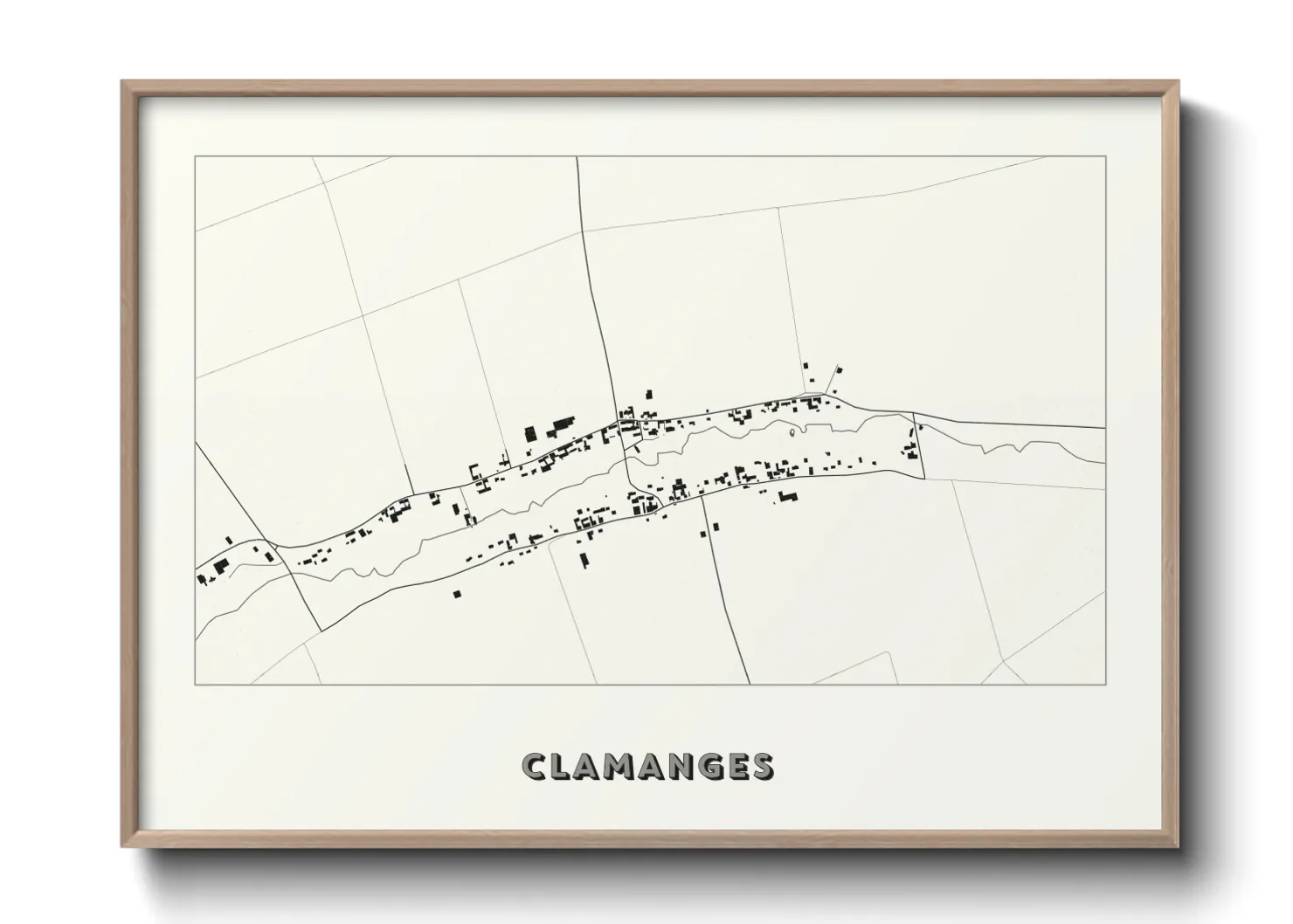 Une affiche de carte sur Clamanges
