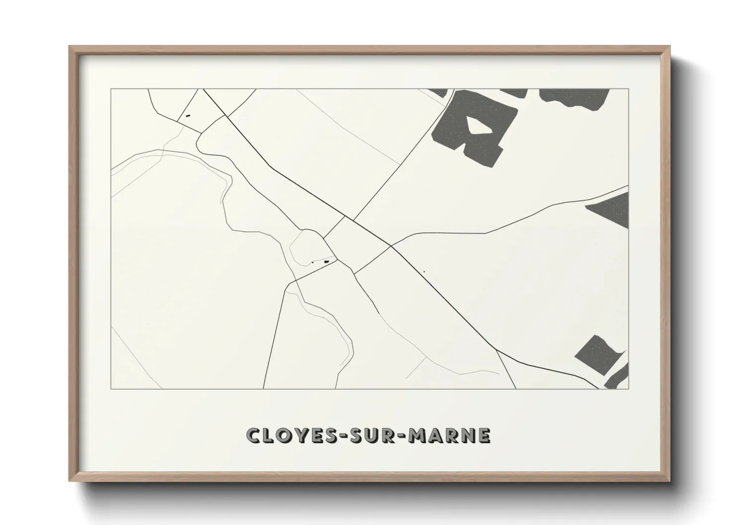 Une affiche de carte sur Cloyes-sur-Marne