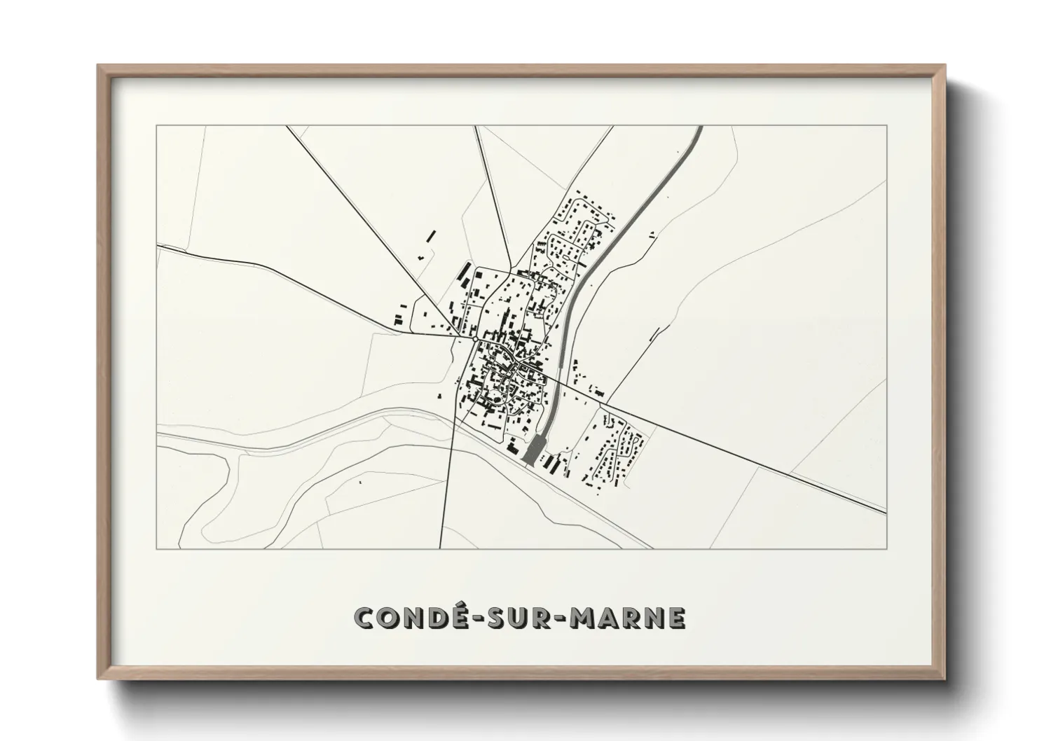 Une affiche de carte sur Condé-sur-Marne