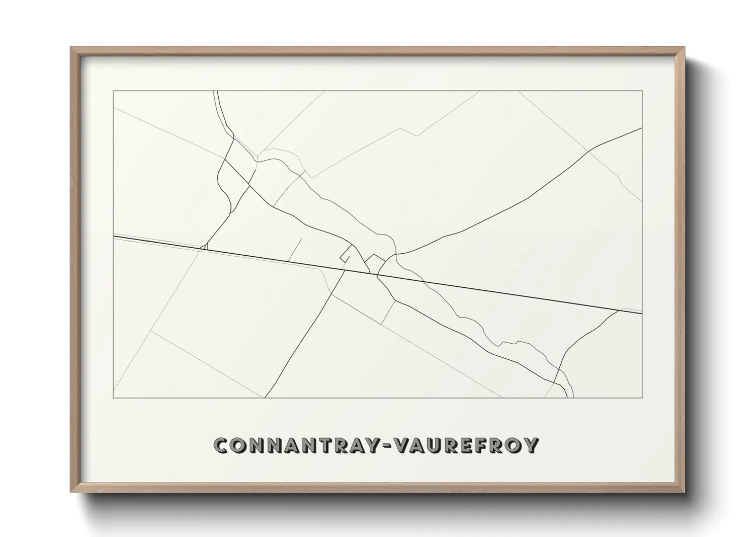 Une affiche de carte sur Connantray-Vaurefroy