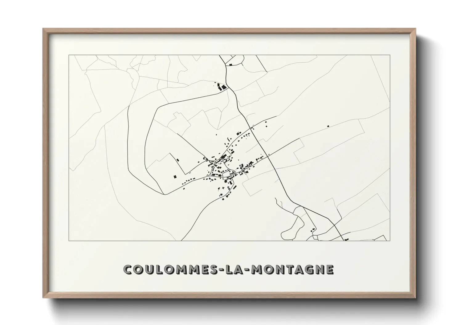 Une affiche de carte sur Coulommes-la-Montagne
