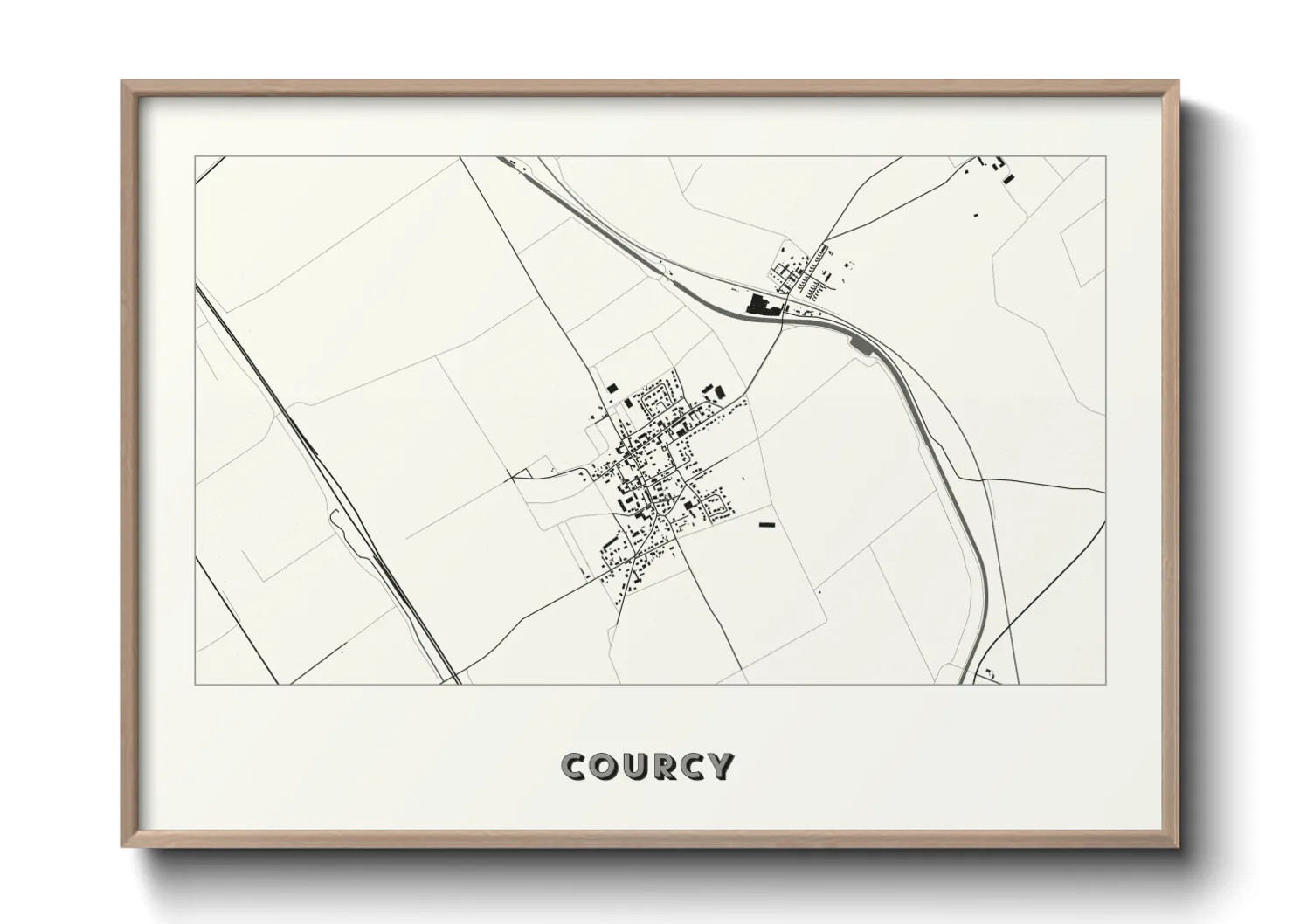 Une affiche de carte sur Courcy