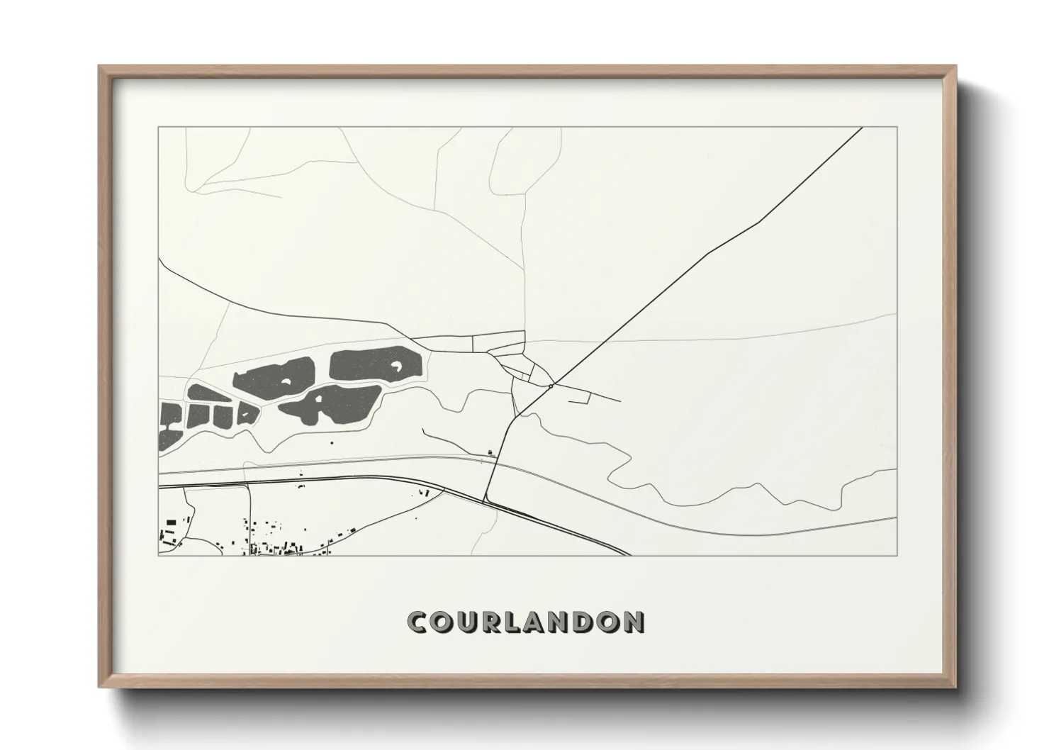 Une affiche de carte sur Courlandon