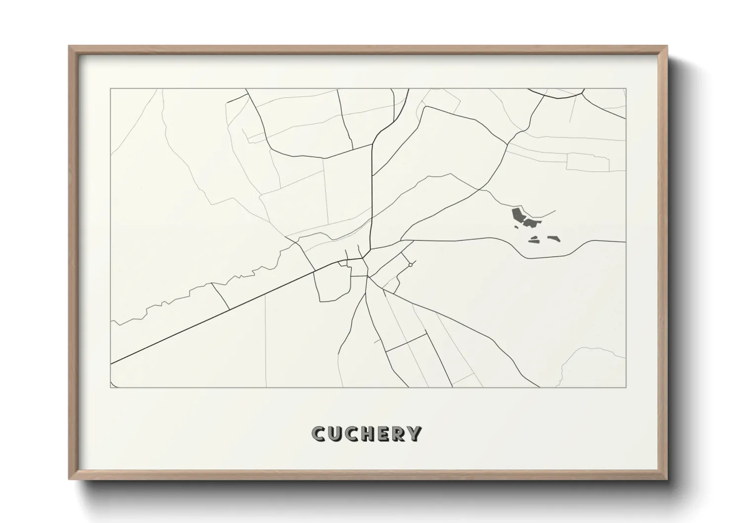 Une affiche de carte sur Cuchery