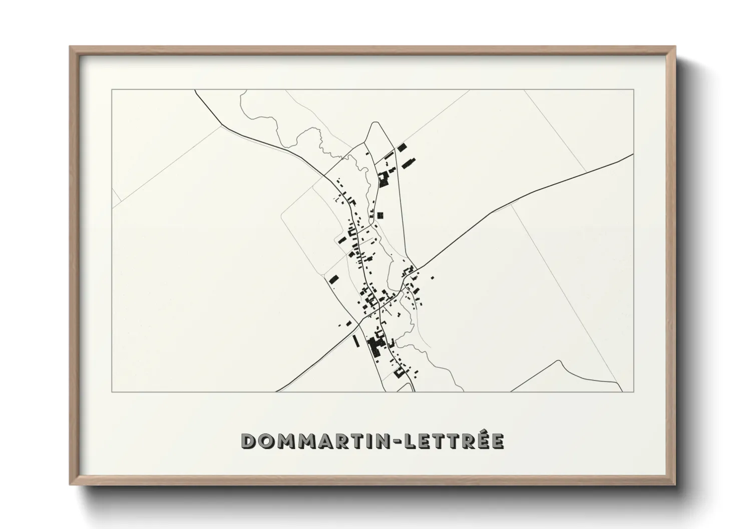 Une affiche de carte sur Dommartin-Lettrée