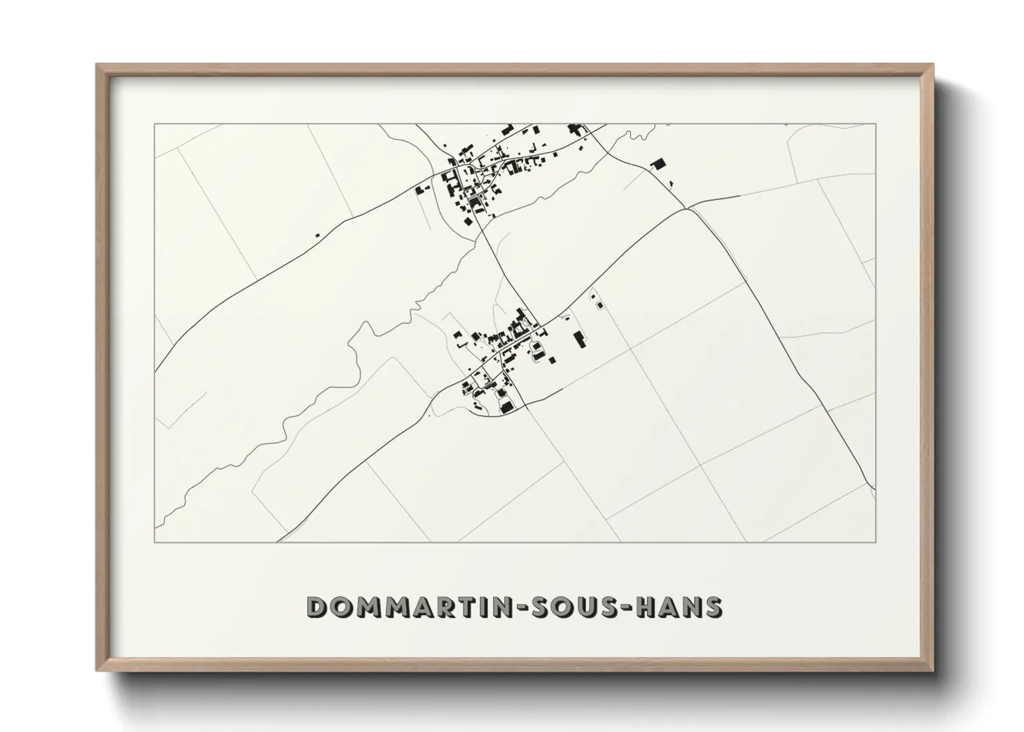 Une affiche de carte sur Dommartin-sous-Hans