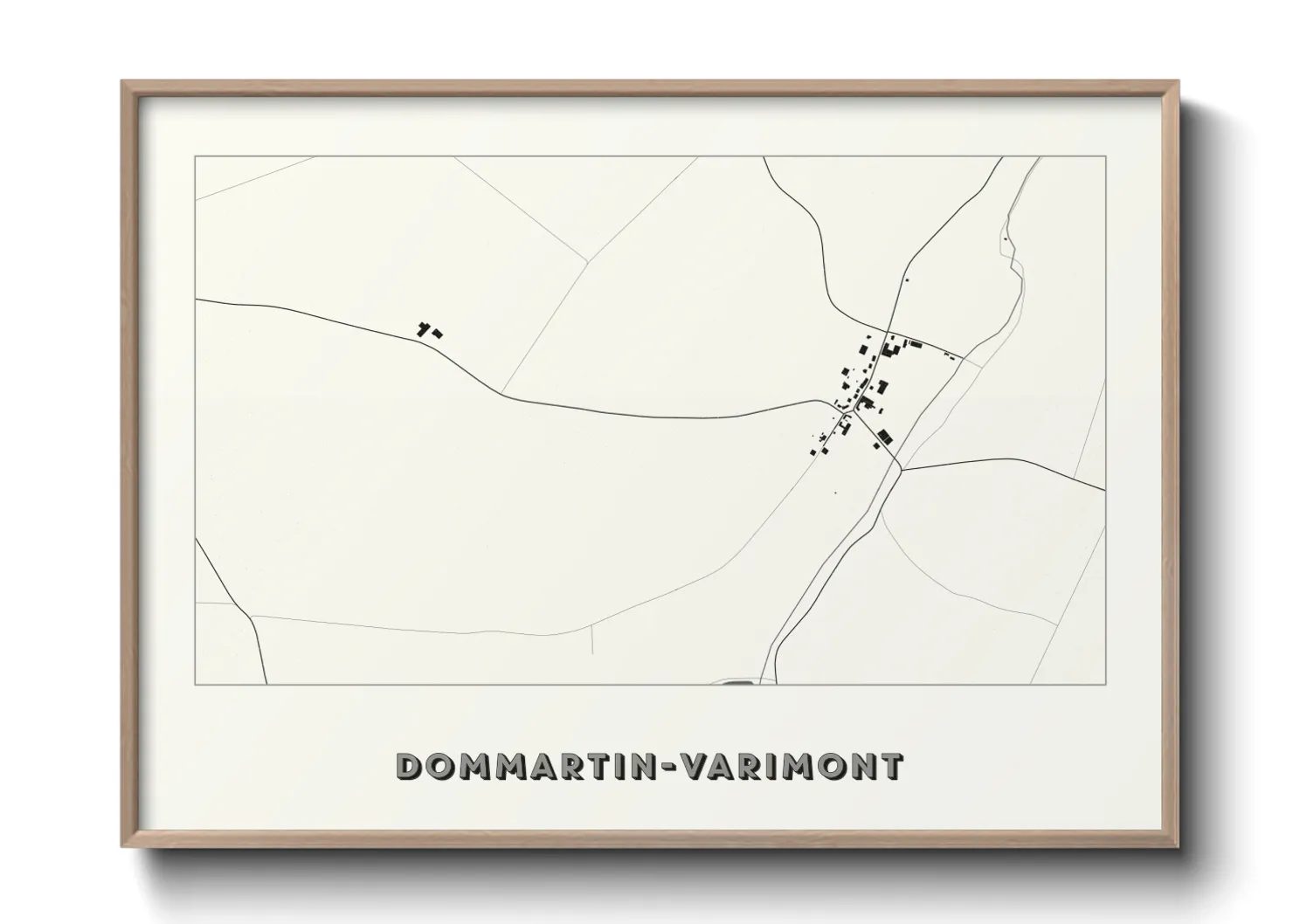 Une affiche de carte sur Dommartin-Varimont