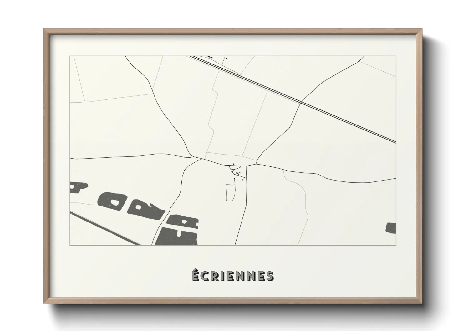 Une affiche de carte sur Écriennes