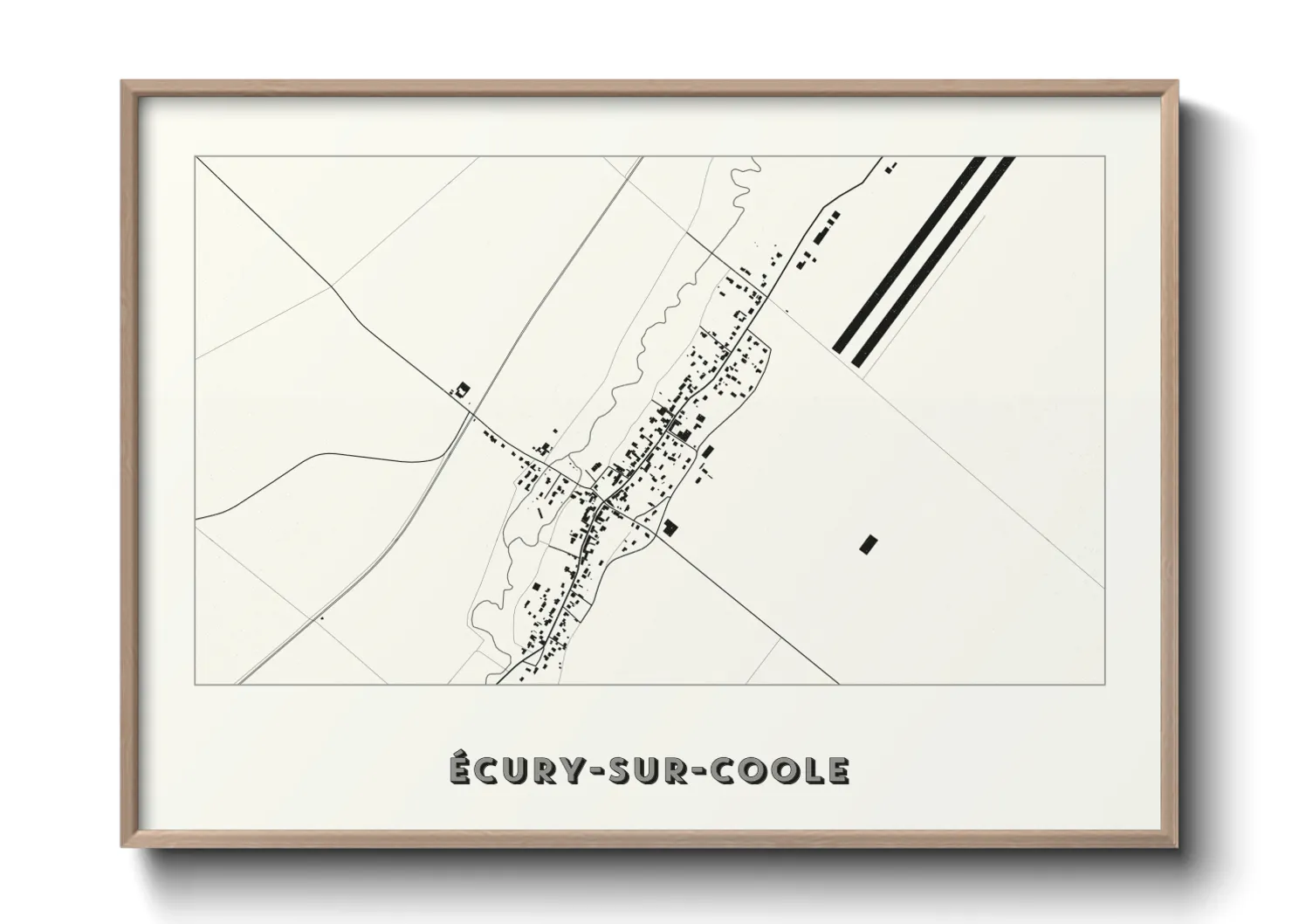 Une affiche de carte sur Écury-sur-Coole