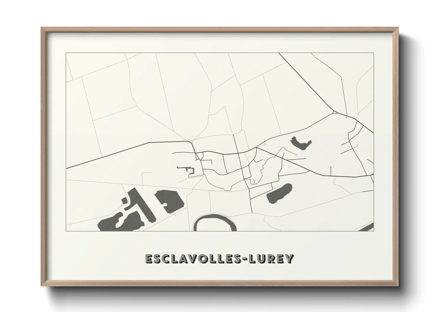 Une affiche de carte sur Esclavolles-Lurey