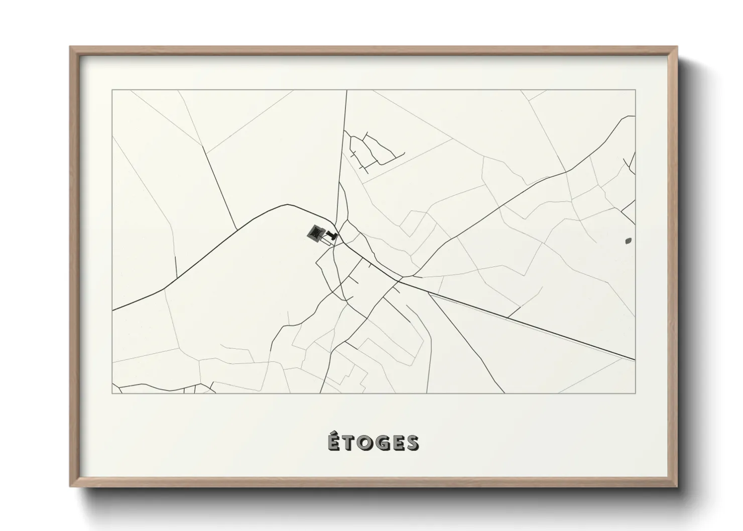 Une affiche de carte sur Étoges